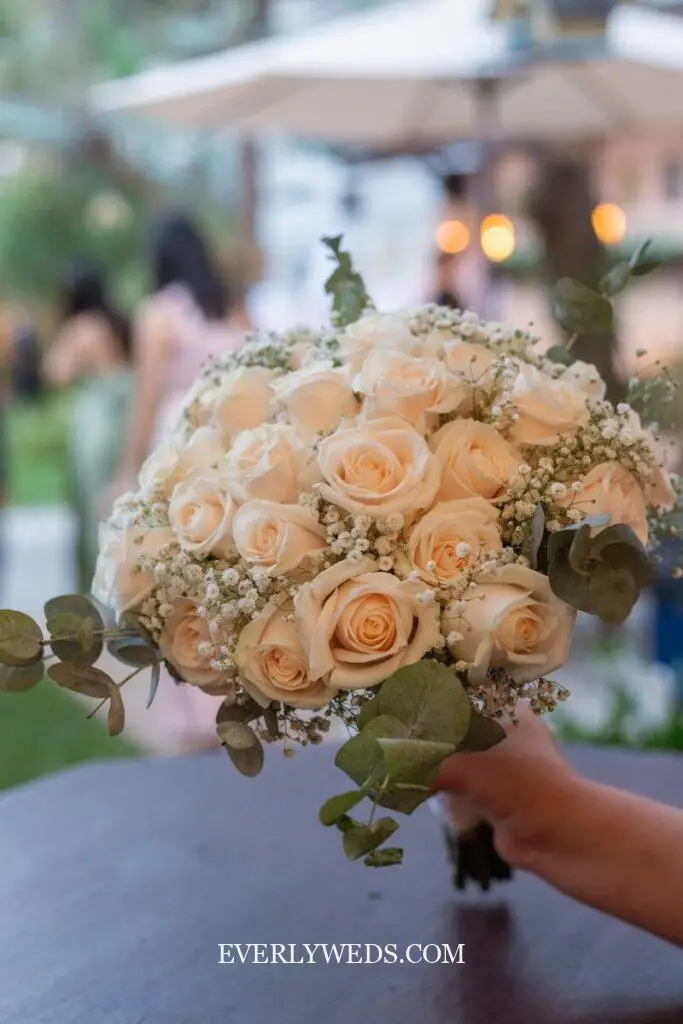diy wedding bouquet fake flowers boho style with pampas grass eucalyptus and dried textures