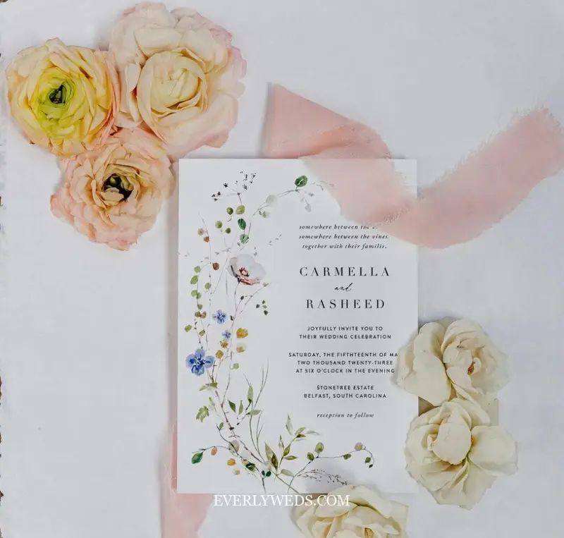 invitation design for a lakeside or outdoor wedding venue