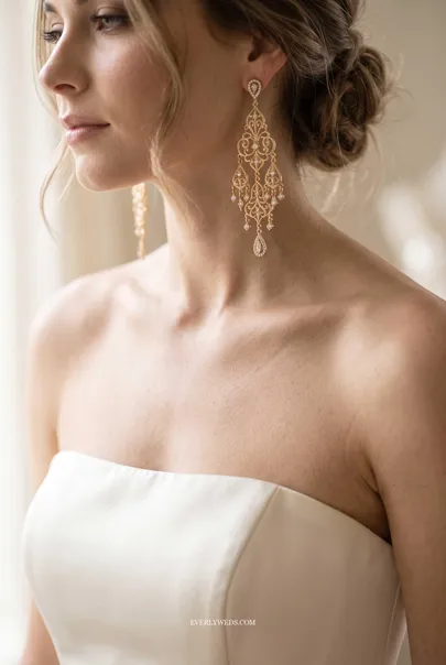 Wedding Earrings For Every Neckline: What To Wear, What It Weighs, What It Costs