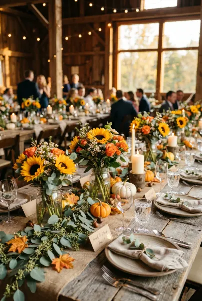 3 Fall Wedding Aesthetics and What Each One Costs Per Table