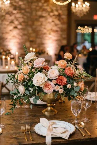 Champagne Gold Wedding Decor on Three Different Budgets