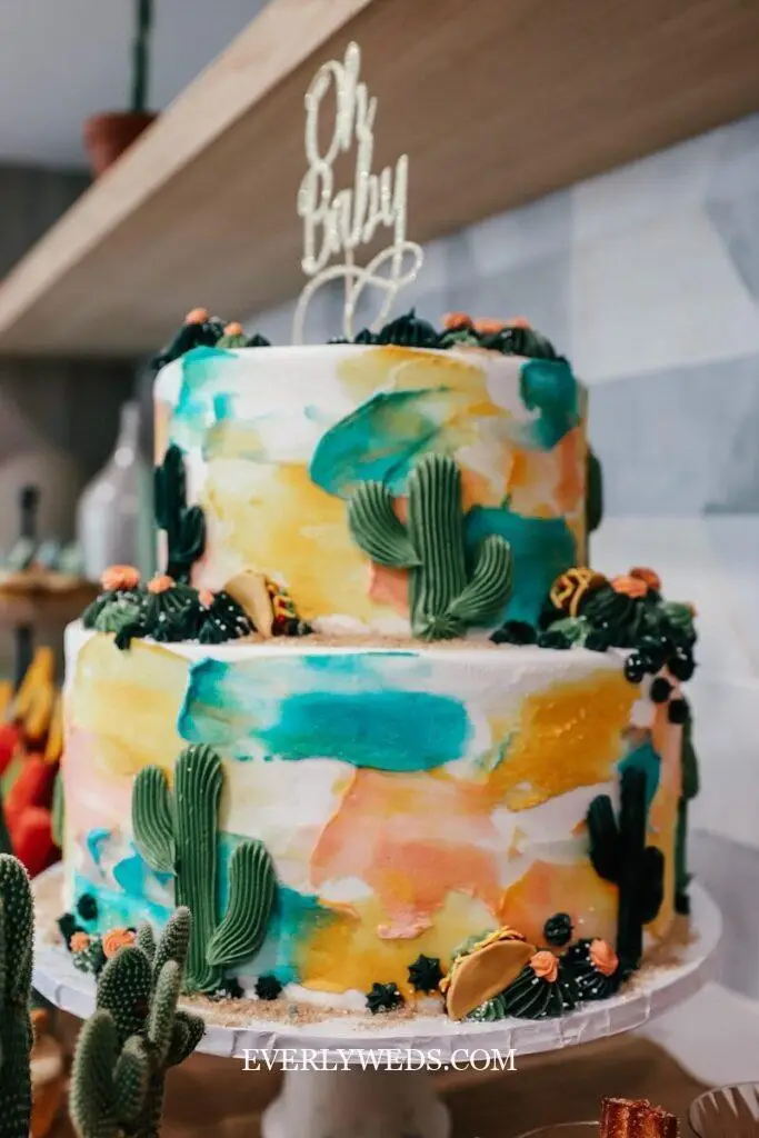 watercolor wedding cake design with blush and sage pastel tones on white fondant elegant cake design for wedding